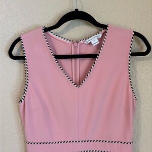 Diane Von Furstenberg Pink Midi Dress with Black Trim